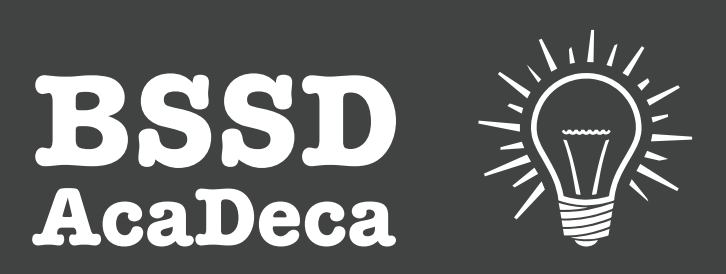 Bering Strait School District Academic Decathlon logo with a lightbulb