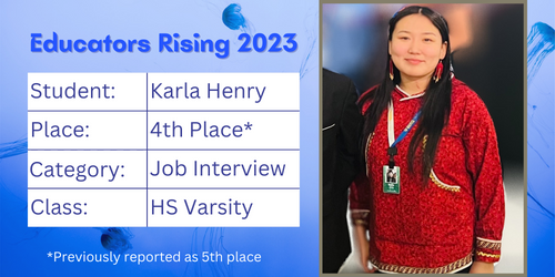 Karla Henry places 4th in Job Interview category