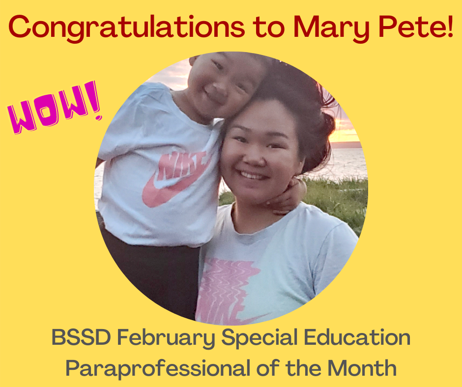 Paraprofessional Mary Pete and daughter