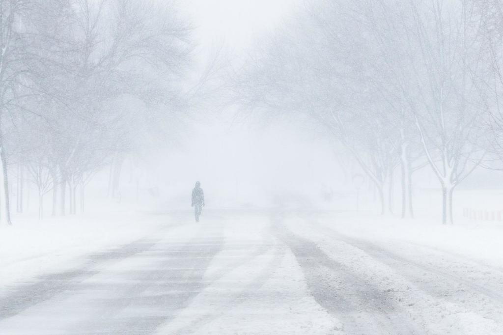 An image of a person in a blizzard