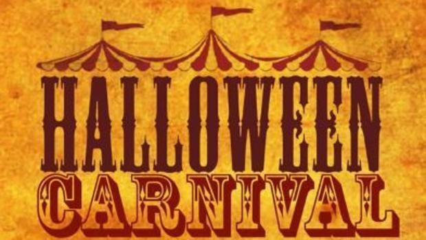 A "Halloween Carnival" sign
