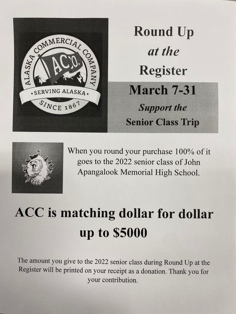 AC is matching funds for Gambell Senior Trip!