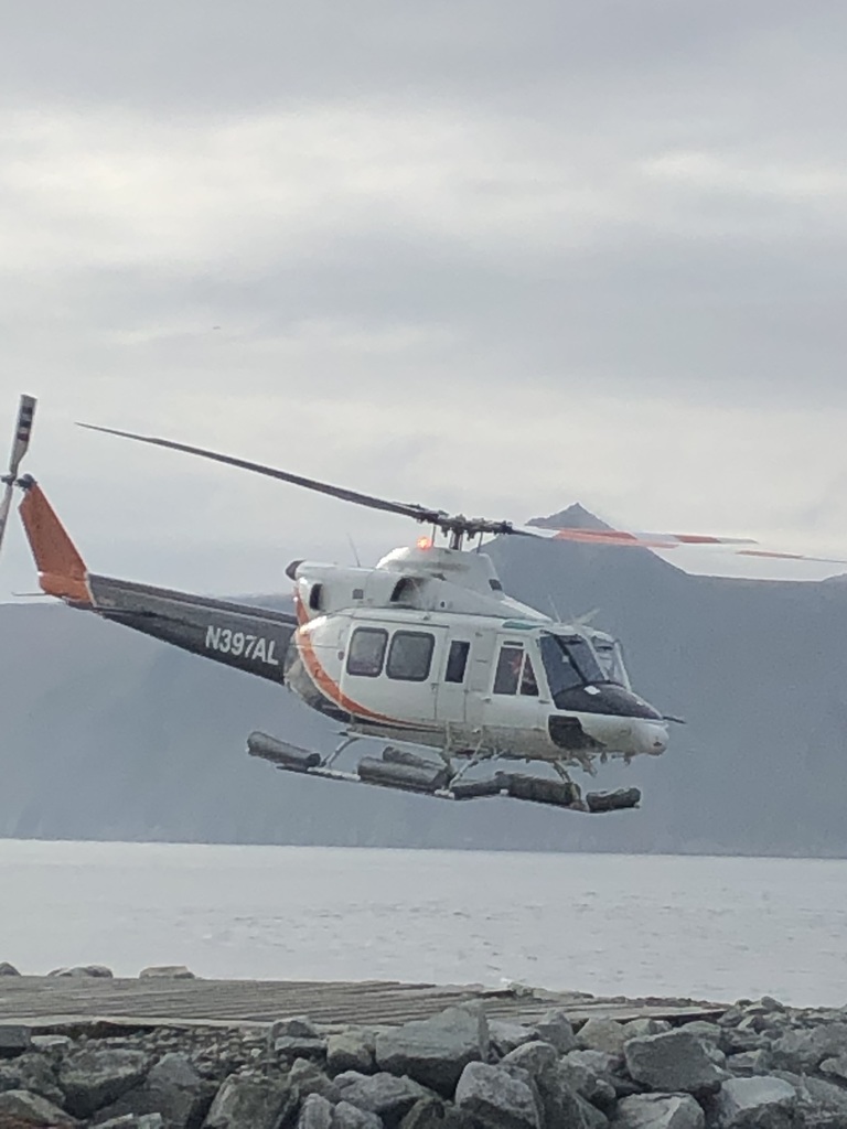 Traveling via helicopter from Diomede to Nome