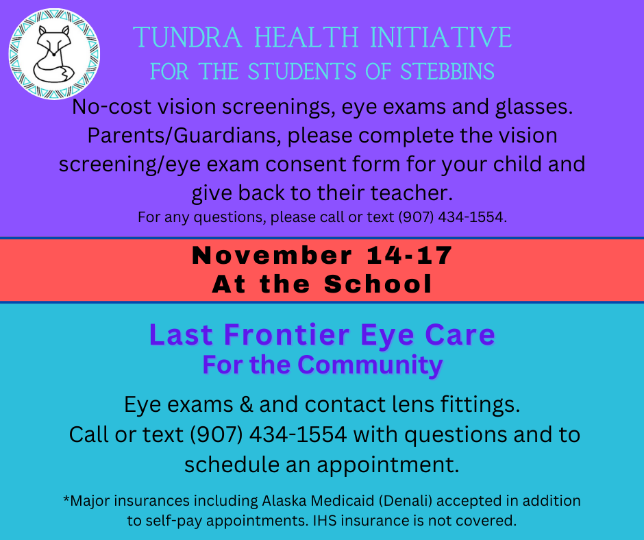 Eye Care Coming to Stebbins Nov 14-17