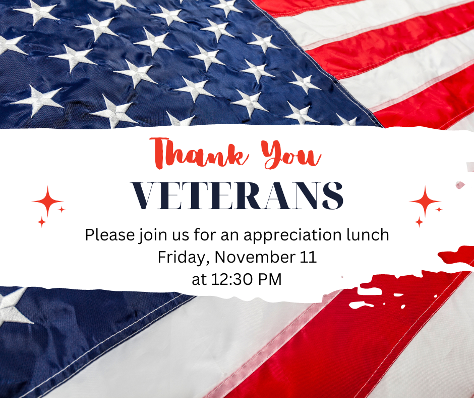 Veterans Lunch Nov. 11 at 12:30pm