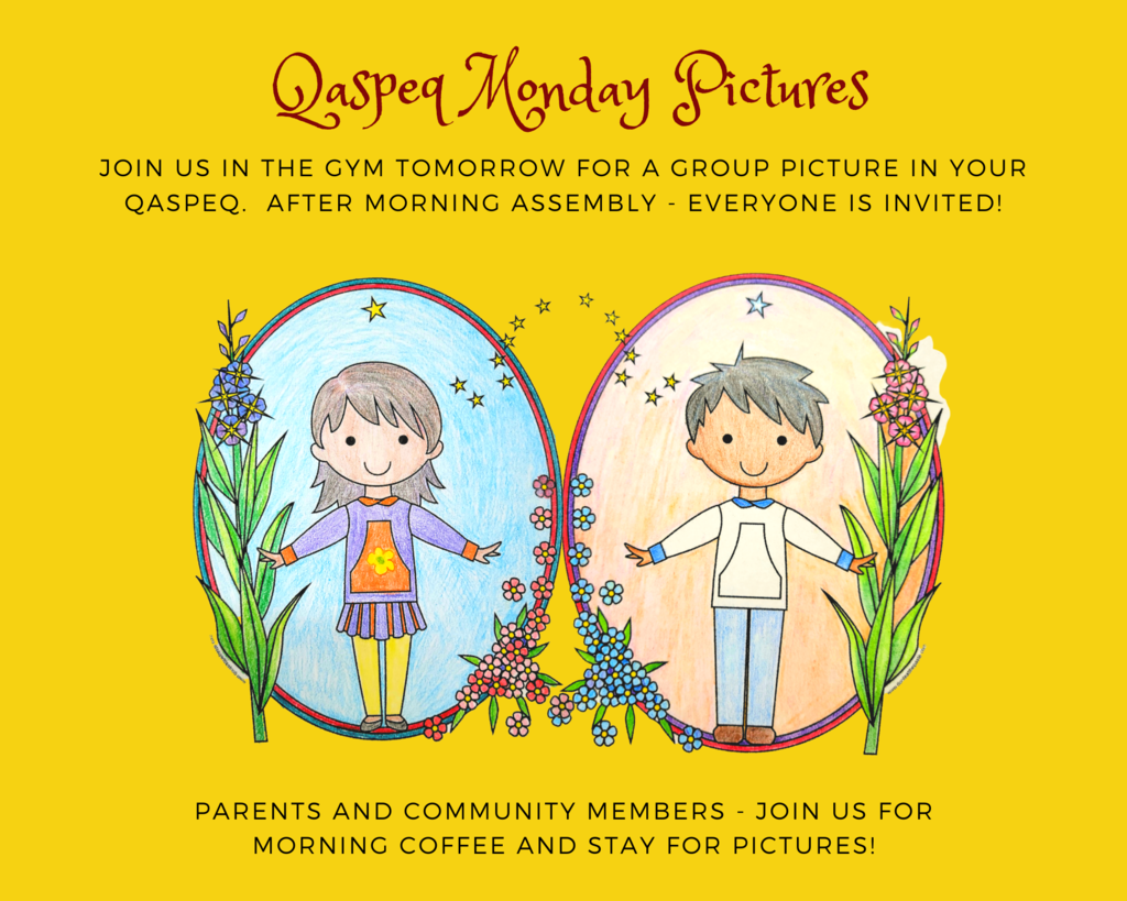 Qaspeq Monday photo shoot 11/21 at 9am in the school gym