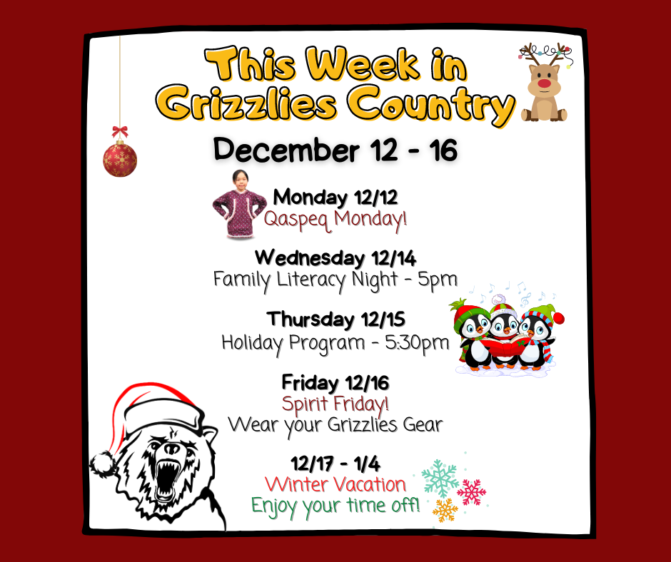 Dec 12-16 in Grizzlies Country