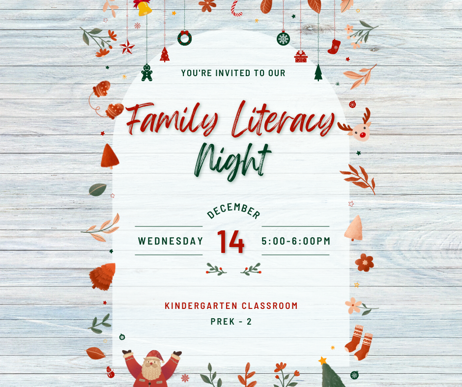 Family Literacy Night on Wednesday, Dec. 14