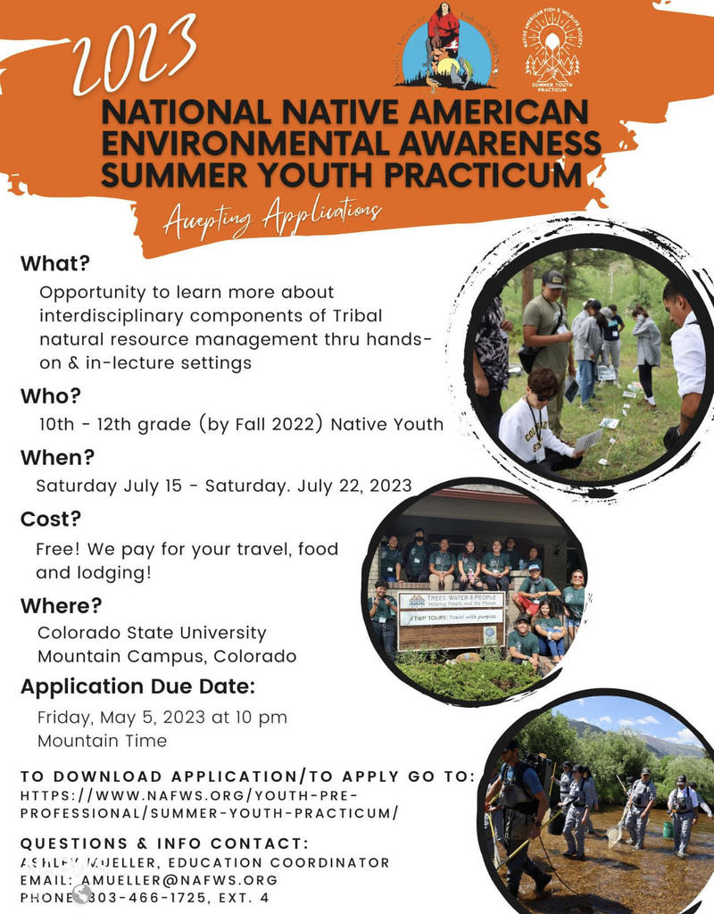 National Native American Environmental Awareness Summer Youth Practicum 2023