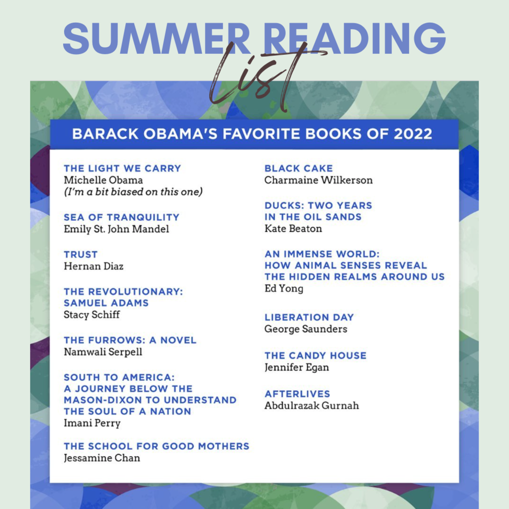 Summer reading list from Barack Obama's favorite books of 2022