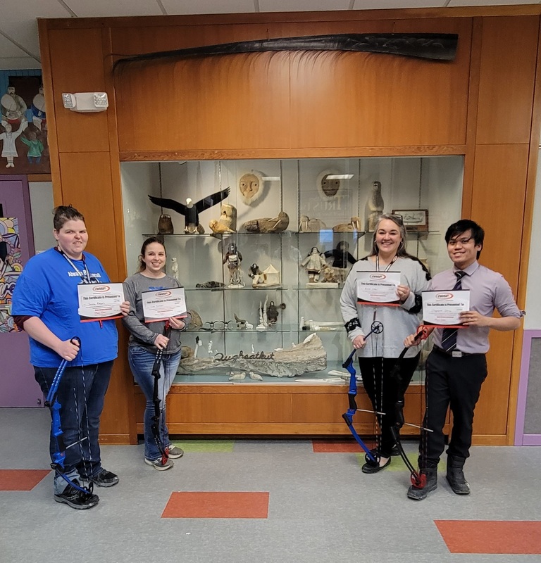 Gambell has 4 new Basic Archery Instructors! Bering Strait School